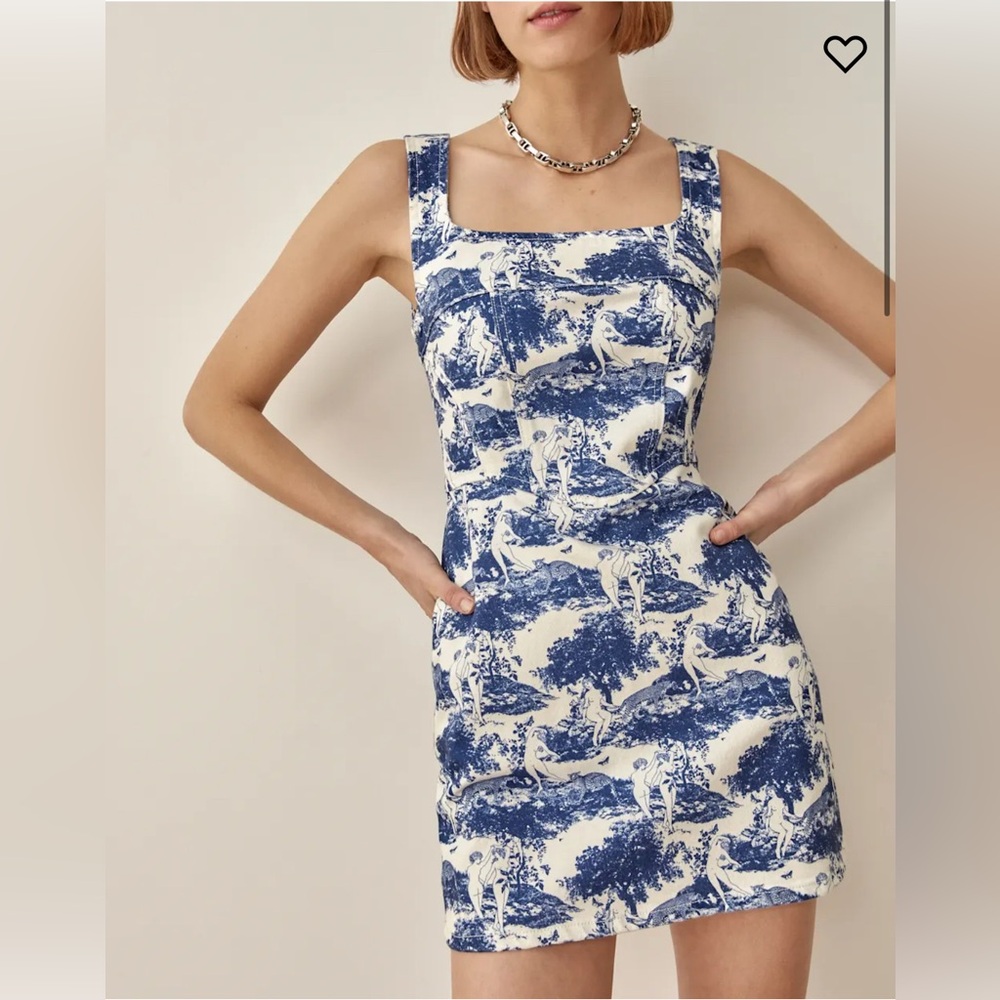 Reformation Davies Bustier Denim Mini Dress
